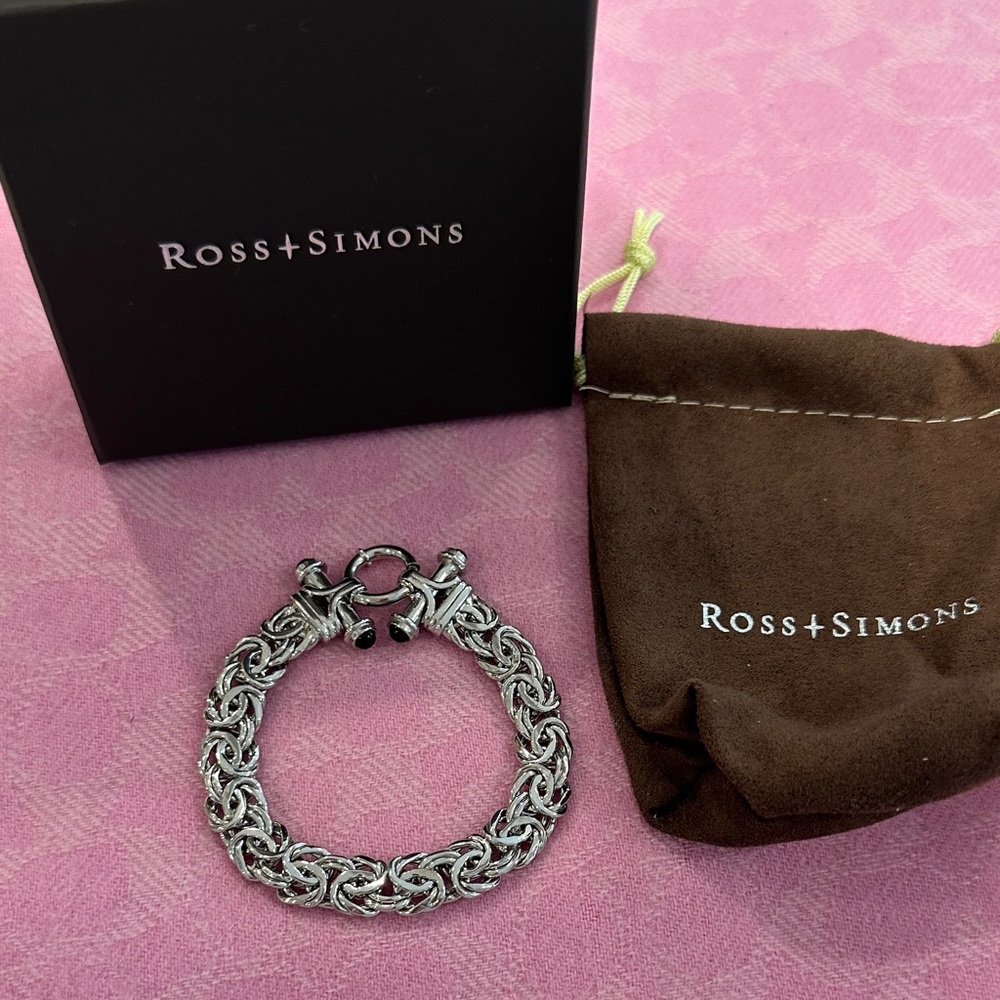 Ross-Simons Silver Chain and Onyx Bracelet